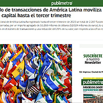 El mercado de transacciones de Amrica Latina moviliza un 29% menos de capital hasta el tercer trimestre
